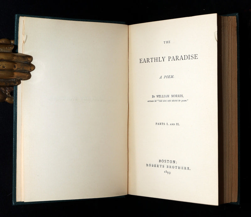1893 Rare Book Set - The Earthly Paradise, a poem by William Morris