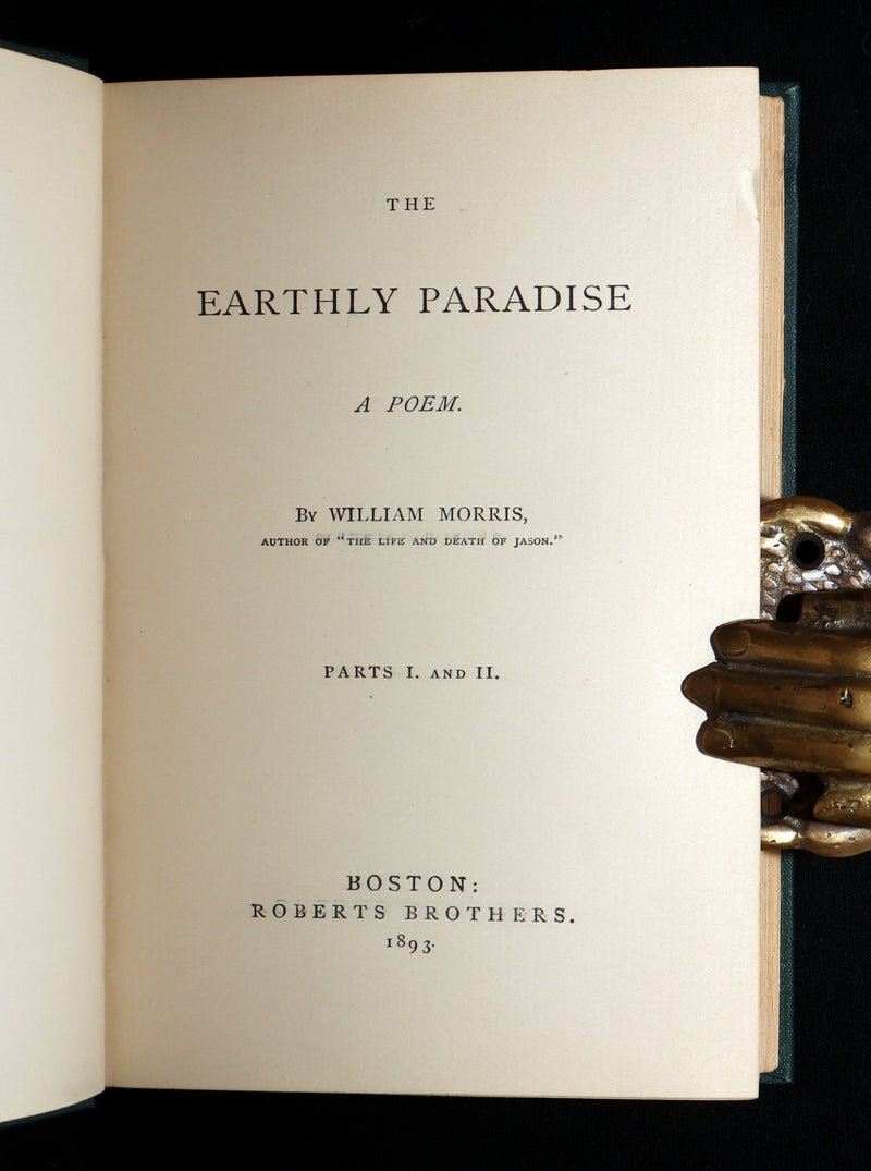1893 Rare Book Set - The Earthly Paradise, a poem by William Morris