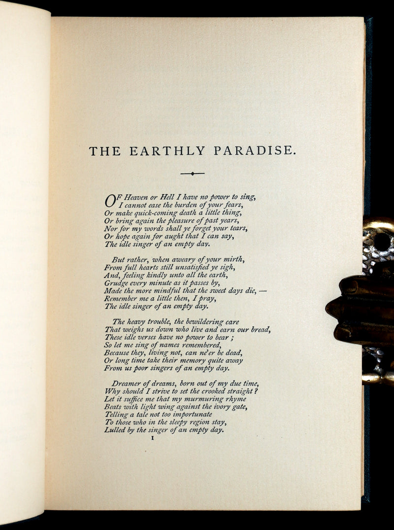 1893 Rare Book Set - The Earthly Paradise, a poem by William Morris