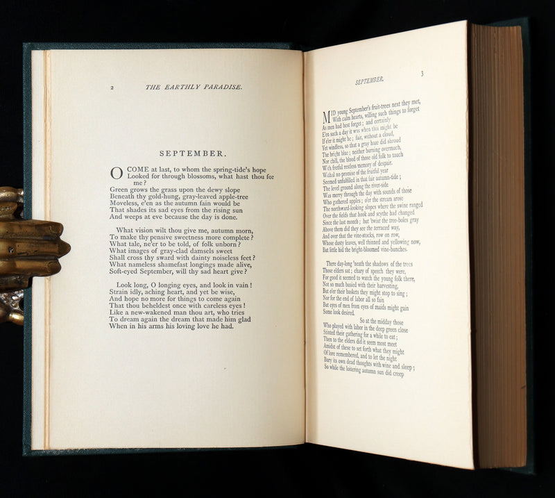 1893 Rare Book Set - The Earthly Paradise, a poem by William Morris