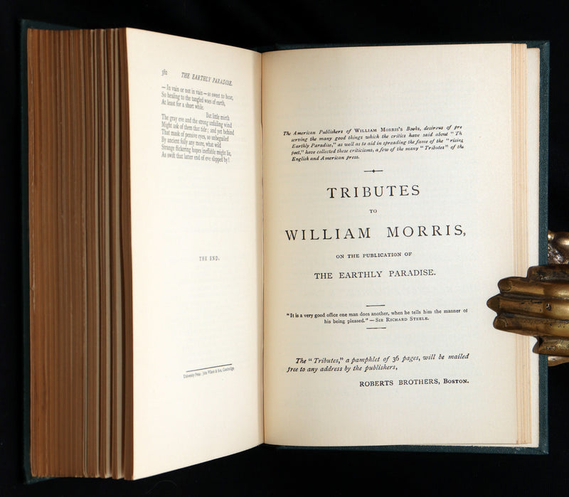 1893 Rare Book Set - The Earthly Paradise, a poem by William Morris