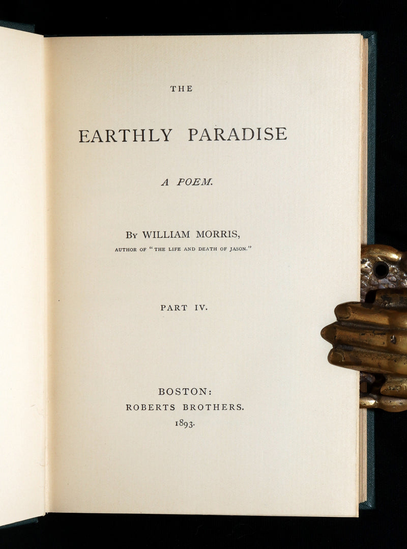 1893 Rare Book Set - The Earthly Paradise, a poem by William Morris