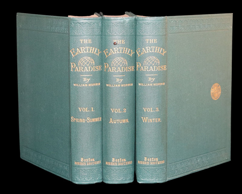 1893 Rare Book Set - The Earthly Paradise, a poem by William Morris