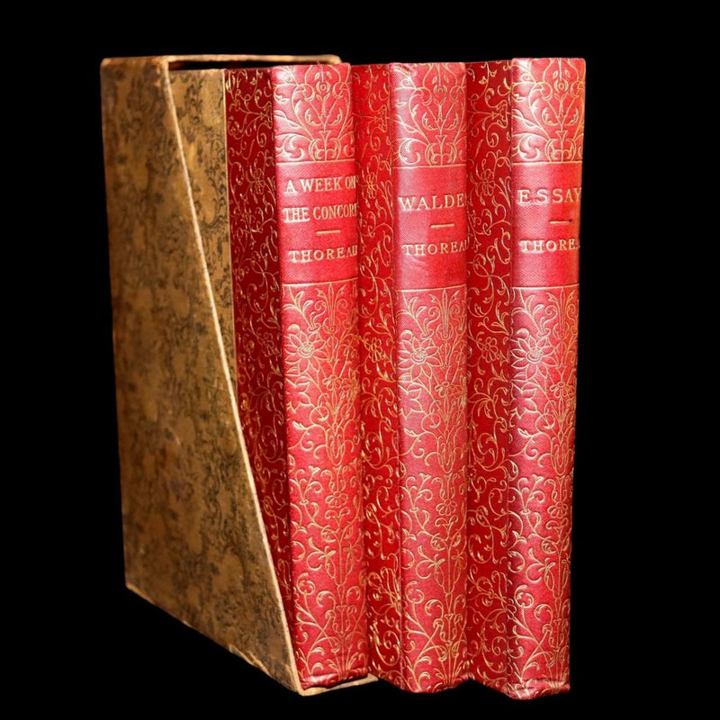 1888 Scarce Deluxe Edition - Walden; A Week on the Concord; Essays of Thoreau