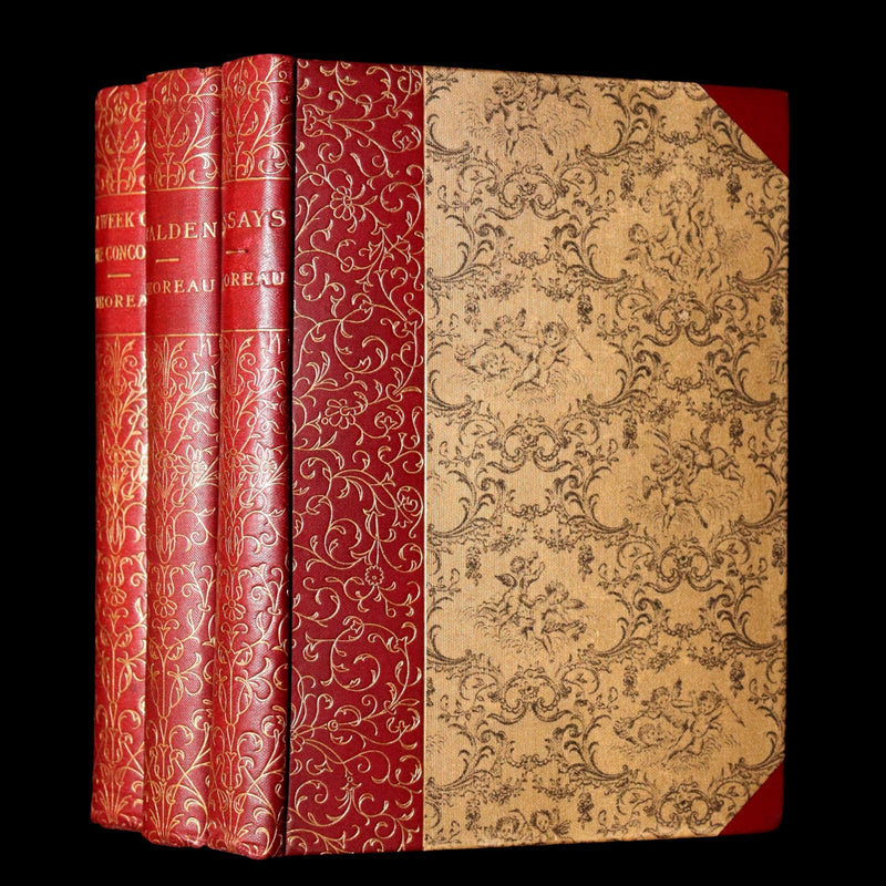 1888 Scarce Deluxe Edition - Walden; A Week on the Concord; Essays of Thoreau