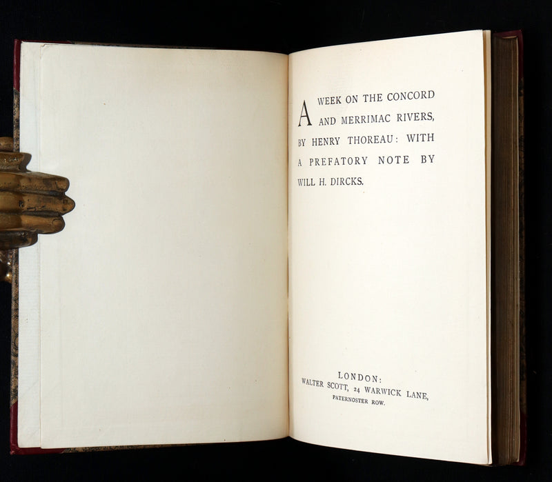 1888 Scarce Deluxe Edition - Walden; A Week on the Concord; Essays of Thoreau