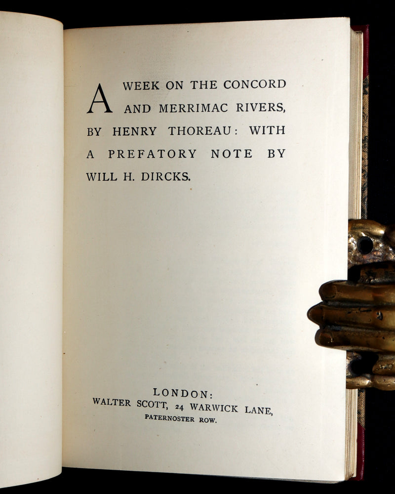 1888 Scarce Deluxe Edition - Walden; A Week on the Concord; Essays of Thoreau
