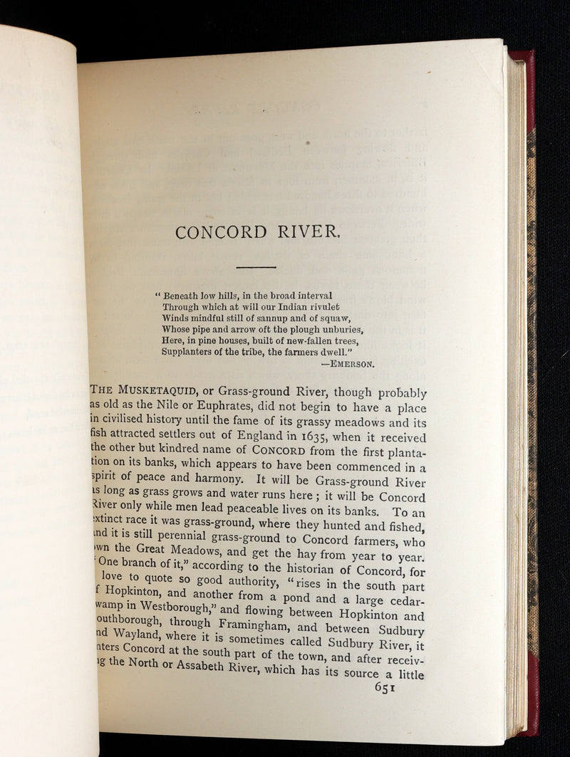 1888 Scarce Deluxe Edition - Walden; A Week on the Concord; Essays of Thoreau