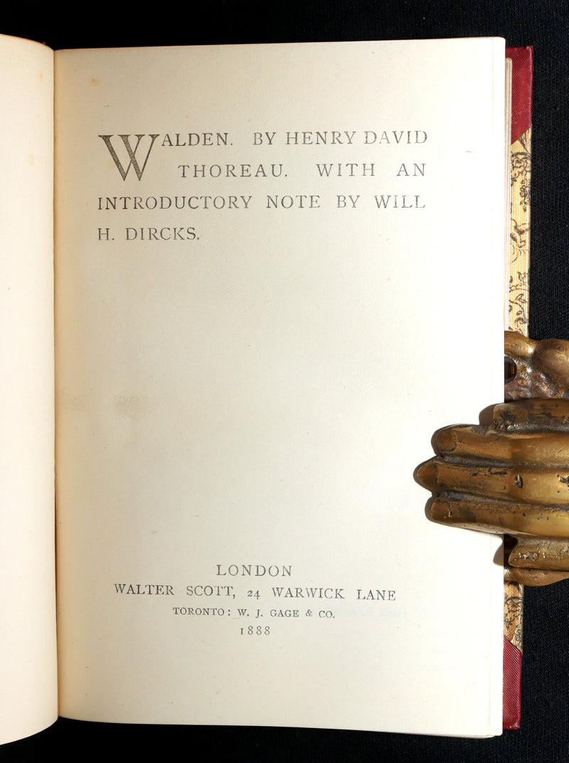 1888 Scarce Deluxe Edition - Walden; A Week on the Concord; Essays of Thoreau