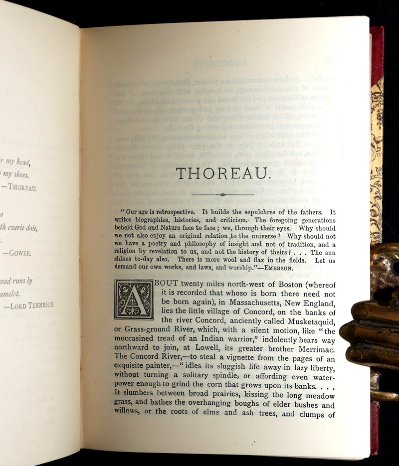 1888 Scarce Deluxe Edition - Walden; A Week on the Concord; Essays of Thoreau