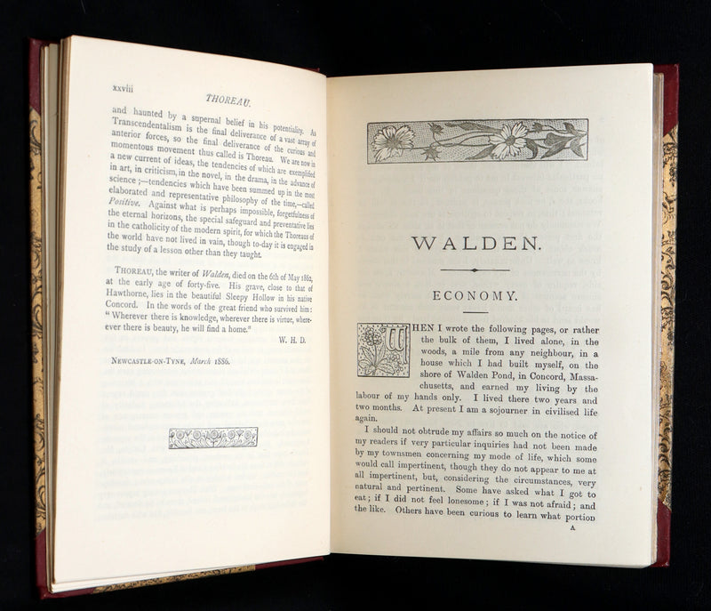 1888 Scarce Deluxe Edition - Walden; A Week on the Concord; Essays of Thoreau