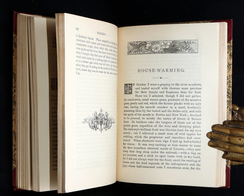 1888 Scarce Deluxe Edition - Walden; A Week on the Concord; Essays of Thoreau