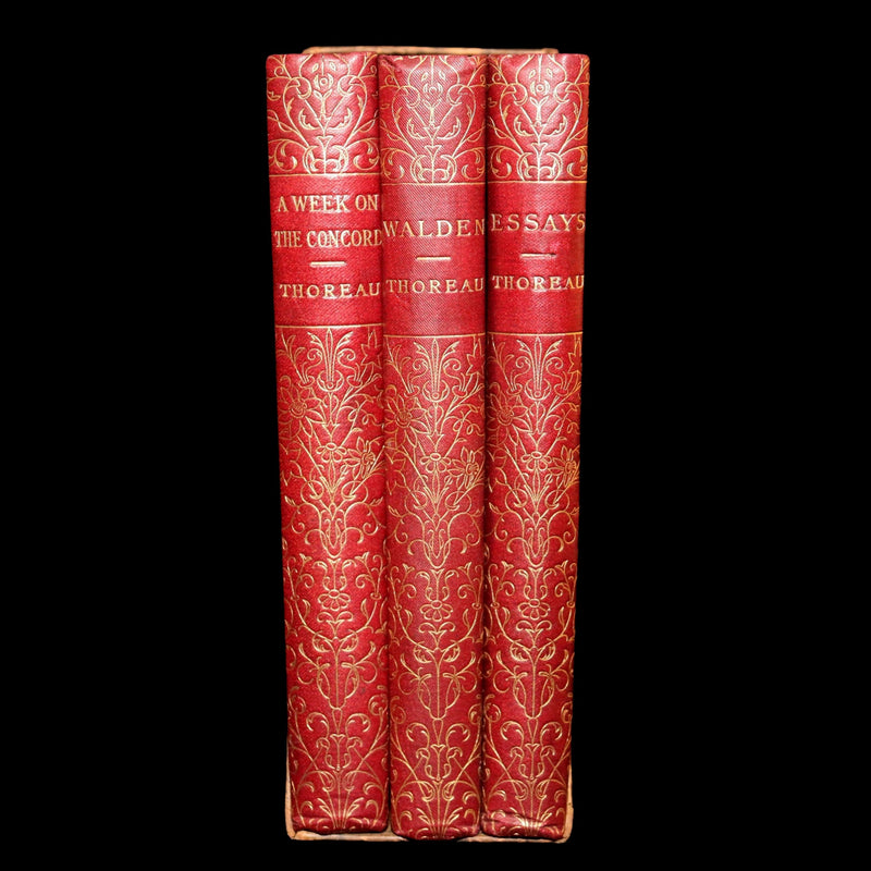 1888 Scarce Deluxe Edition - Walden; A Week on the Concord; Essays of Thoreau
