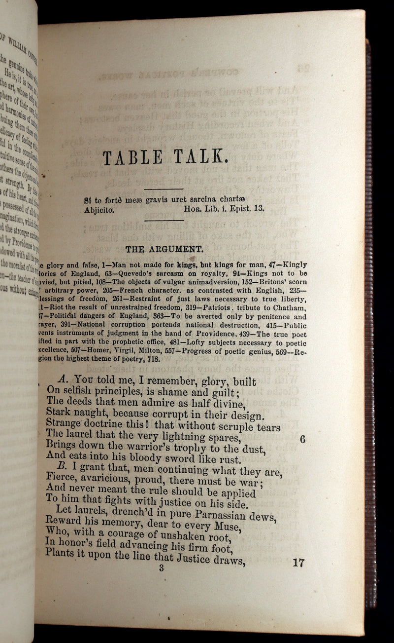 1859 Rare Book - The Complete Poetical Works of William Cowper, Illustrated