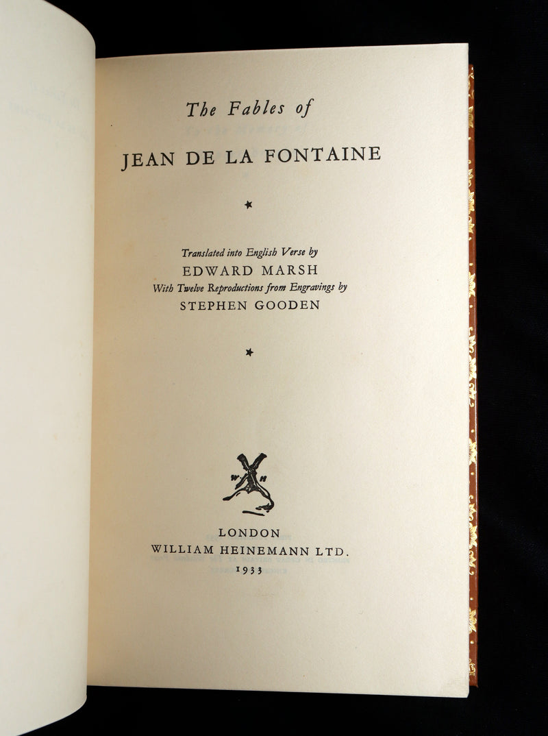 1933 Bayntun Binding- The Fables of De La Fontaine illustrated by Stephen Gooden