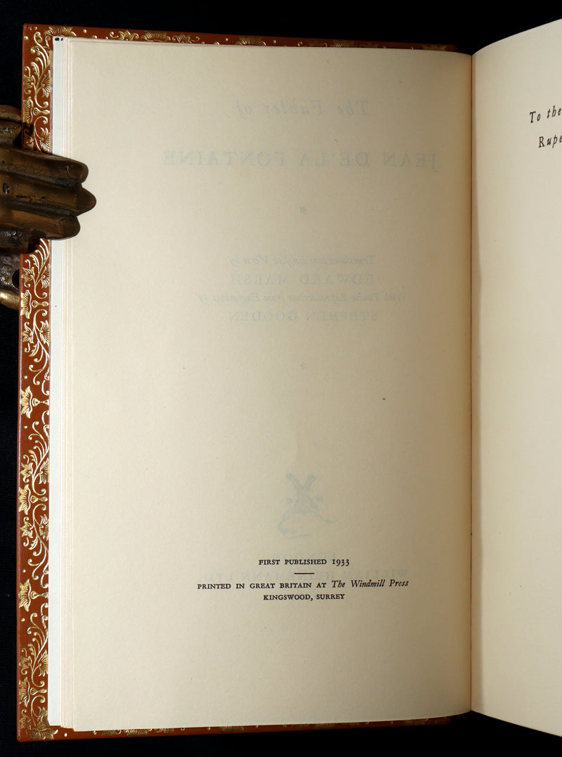 1933 Bayntun Binding- The Fables of De La Fontaine illustrated by Stephen Gooden