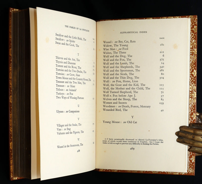 1933 Bayntun Binding- The Fables of De La Fontaine illustrated by Stephen Gooden