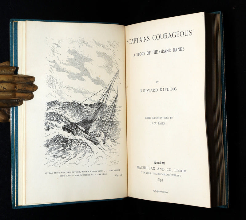 1897 First Edition bound by Asprey - Captains Courageous by Rudyard Kipling