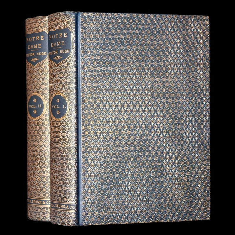 1888 Rare Victorian Book set - Victor Hugo's Hunchback of Notre-Dame, Gothic
