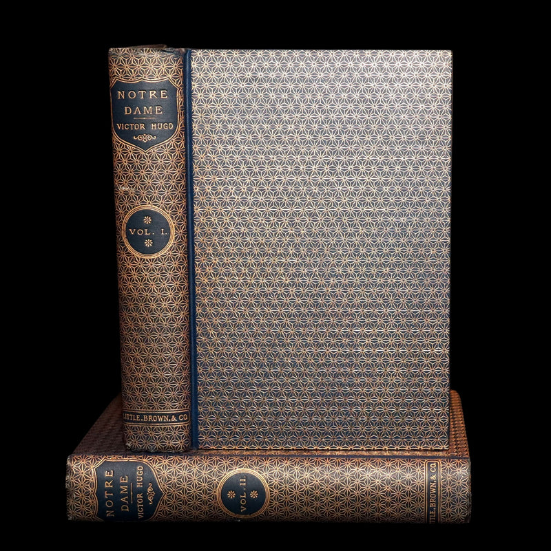 1888 Rare Victorian Book set - Victor Hugo's Hunchback of Notre-Dame, Gothic