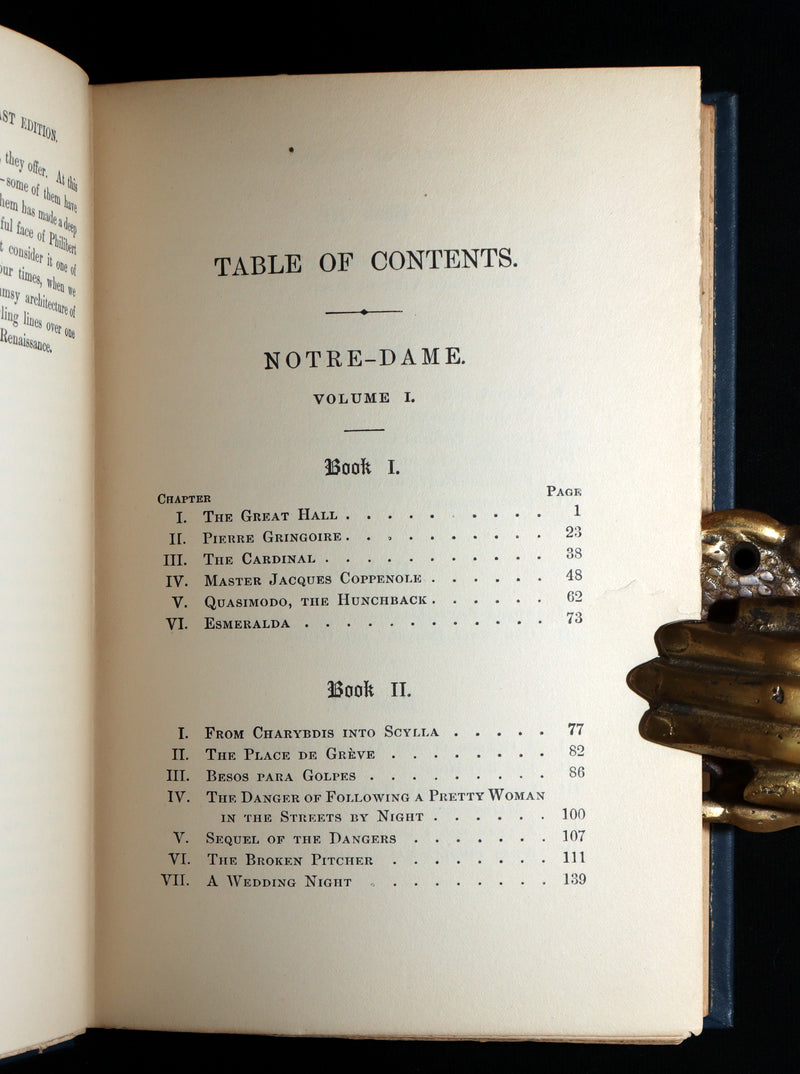 1888 Rare Victorian Book set - Victor Hugo's Hunchback of Notre-Dame, Gothic