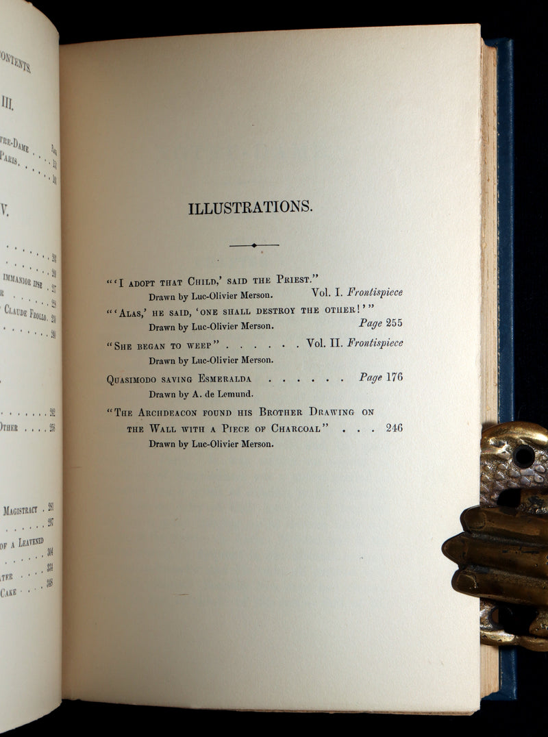 1888 Rare Victorian Book set - Victor Hugo's Hunchback of Notre-Dame, Gothic
