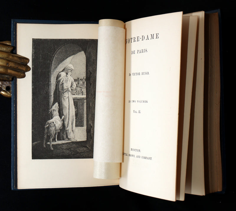 1888 Rare Victorian Book set - Victor Hugo's Hunchback of Notre-Dame, Gothic