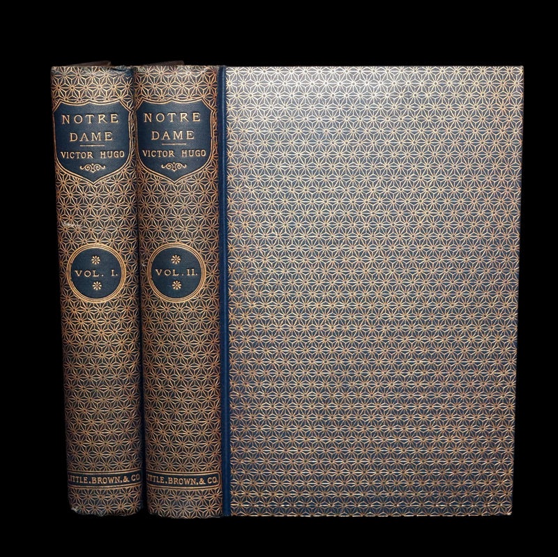 1888 Rare Victorian Book set - Victor Hugo's Hunchback of Notre-Dame, Gothic