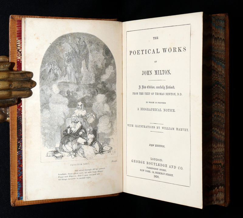 1858 Rare Book - Paradise Lost, Paradise Regained, Poetical Works of John Milton