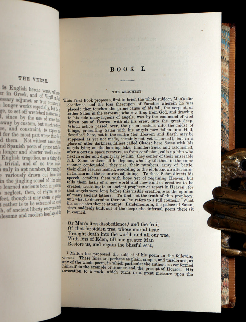 1858 Rare Book - Paradise Lost, Paradise Regained, Poetical Works of John Milton