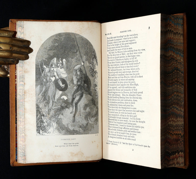 1858 Rare Book - Paradise Lost, Paradise Regained, Poetical Works of John Milton