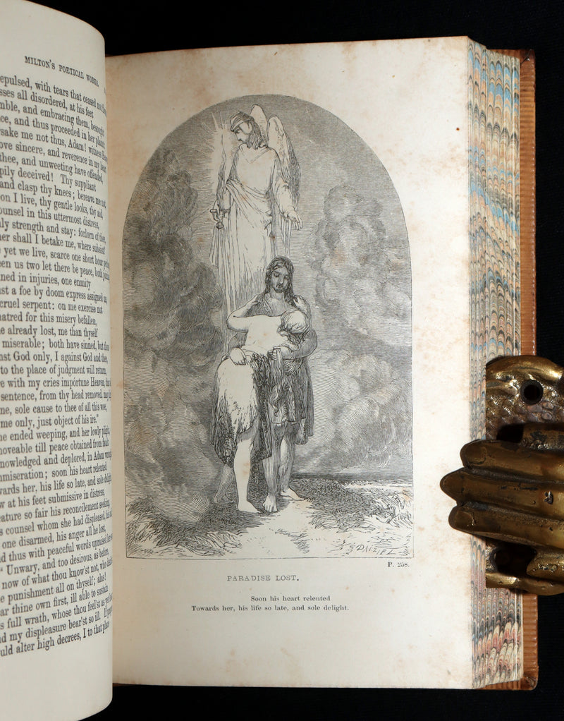 1858 Rare Book - Paradise Lost, Paradise Regained, Poetical Works of John Milton