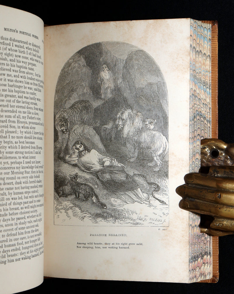 1858 Rare Book - Paradise Lost, Paradise Regained, Poetical Works of John Milton