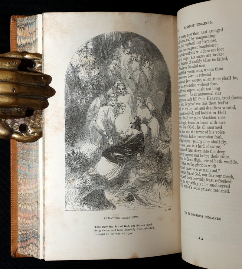1858 Rare Book - Paradise Lost, Paradise Regained, Poetical Works of John Milton