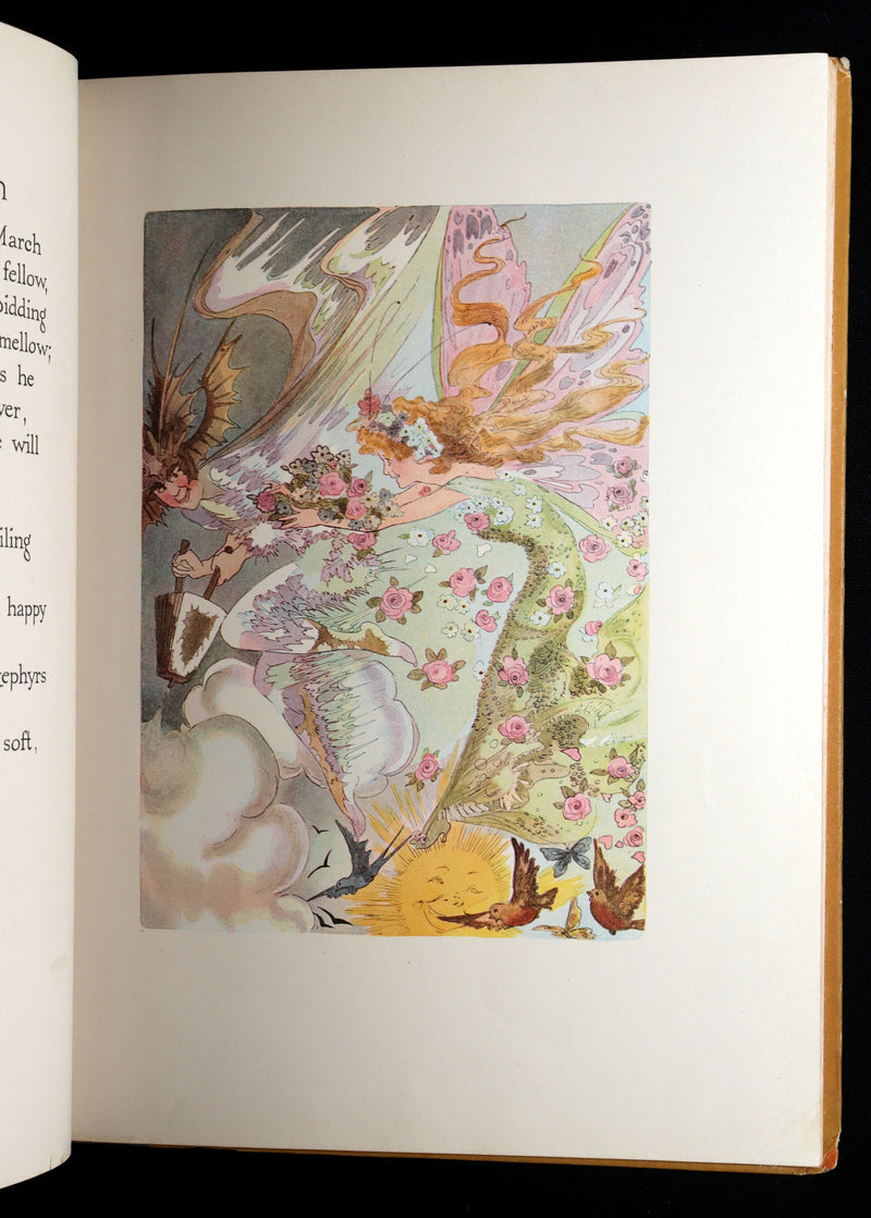 1914 Rare First Edition - A Year with the Fairies illustrated by Marion T. Ross