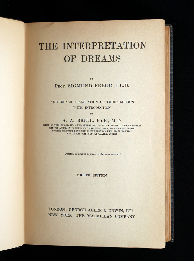 1915 Rare Psychoanalysis Book - The Interpretation of Dreams by Sigmund Freud