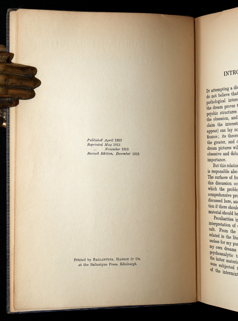 1915 Rare Psychoanalysis Book - The Interpretation of Dreams by Sigmund Freud