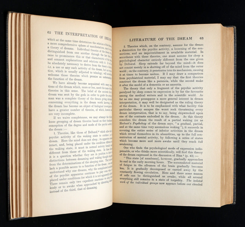 1915 Rare Psychoanalysis Book - The Interpretation of Dreams by Sigmund Freud