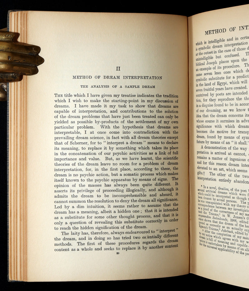 1915 Rare Psychoanalysis Book - The Interpretation of Dreams by Sigmund Freud