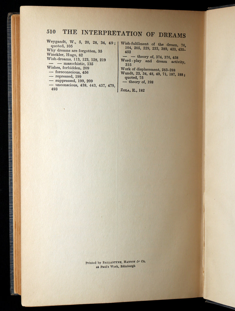 1915 Rare Psychoanalysis Book - The Interpretation of Dreams by Sigmund Freud