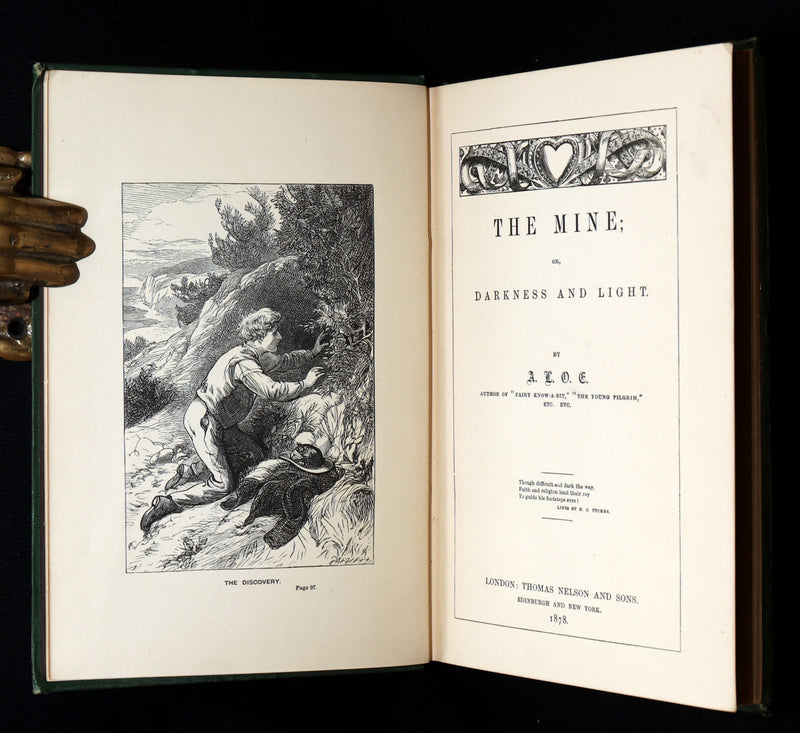 1878 Rare Victorian Book - The Mine, or Darkness and Light by A.L.O.E.