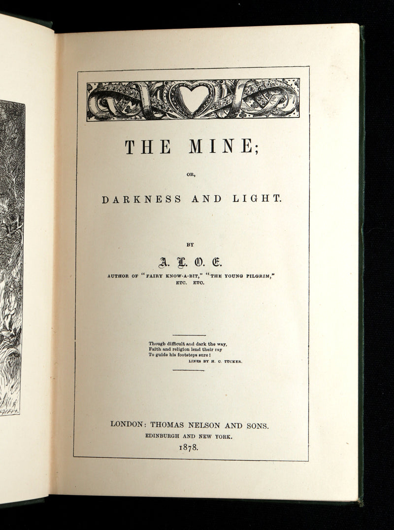 1878 Rare Victorian Book - The Mine, or Darkness and Light by A.L.O.E.