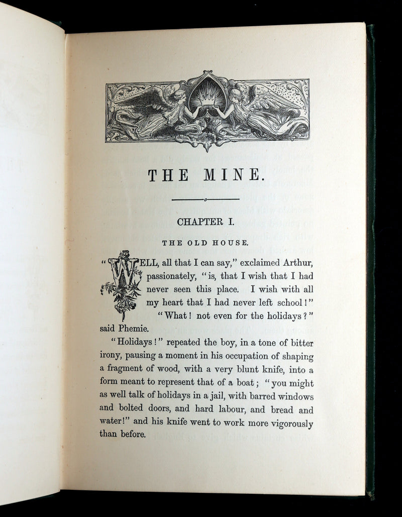 1878 Rare Victorian Book - The Mine, or Darkness and Light by A.L.O.E.