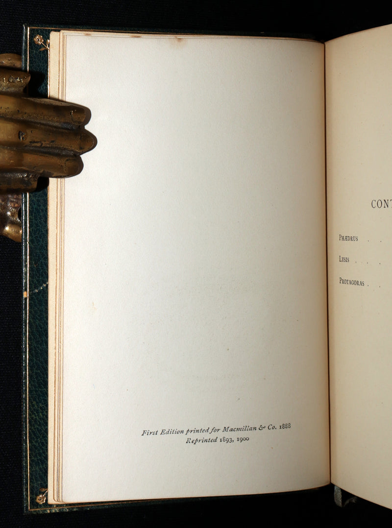 1900 Rare Book bound by Bayntun - The Phaedrus, Lysis, and Protagoras of Plato