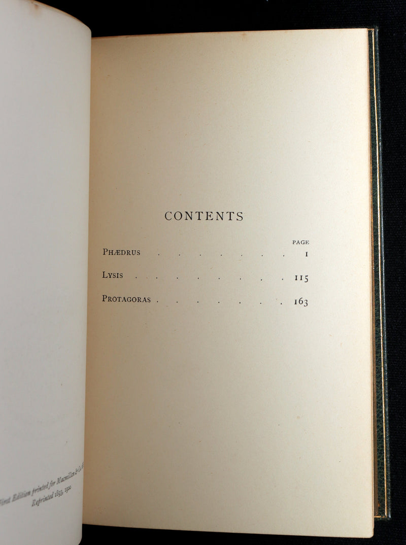 1900 Rare Book bound by Bayntun - The Phaedrus, Lysis, and Protagoras of Plato