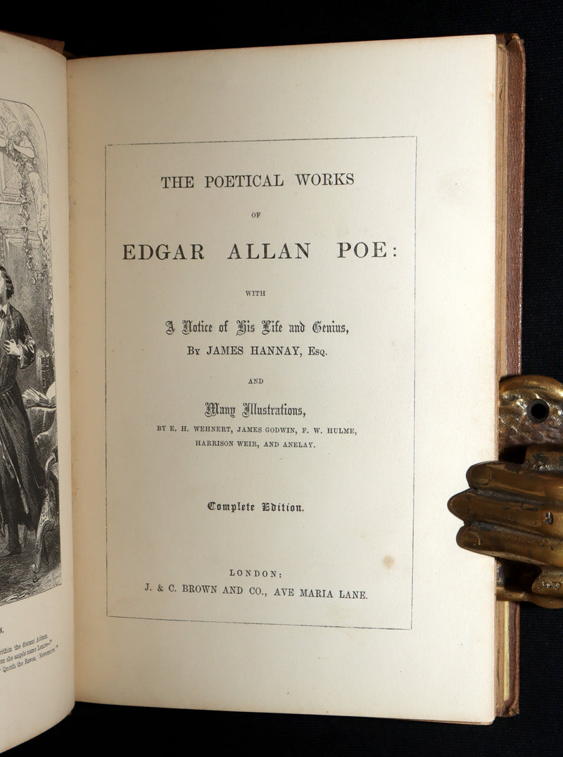 1860 Rare book - The Poetical Works of Edgar Allan Poe, Illustrated