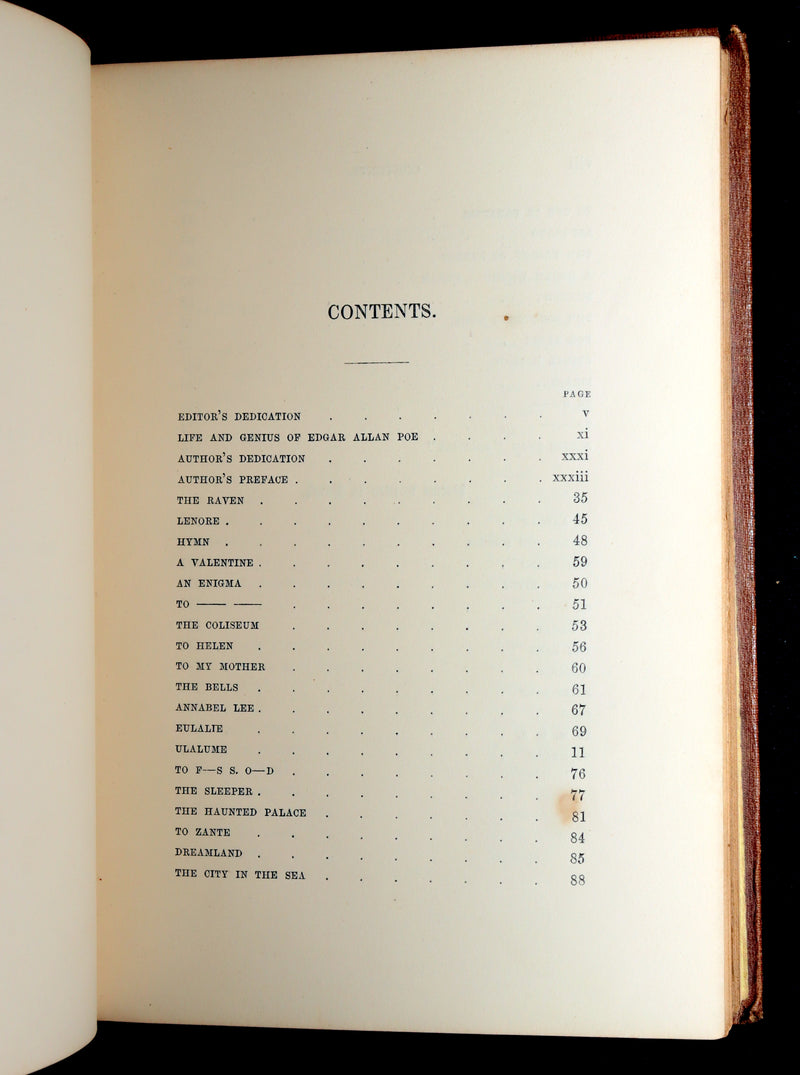 1860 Rare book - The Poetical Works of Edgar Allan Poe, Illustrated