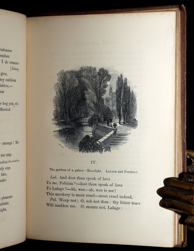 1860 Rare book - The Poetical Works of Edgar Allan Poe, Illustrated