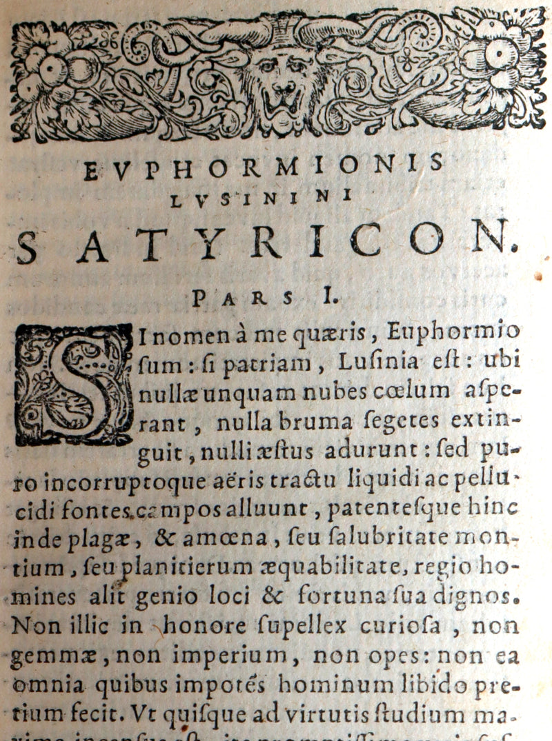 1637 Rare Latin Book - The Satyricon with account of the Gunpowder Plot of 1605