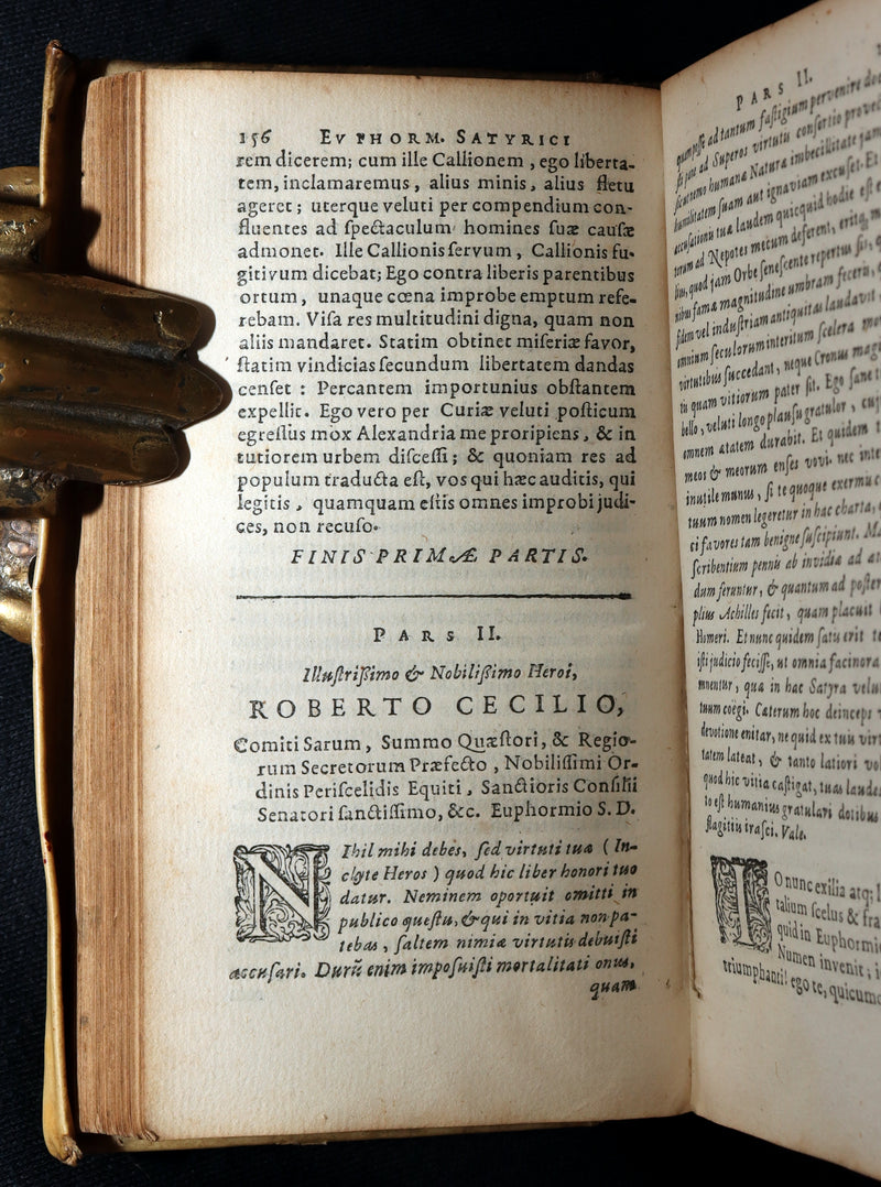 1637 Rare Latin Book - The Satyricon with account of the Gunpowder Plot of 1605